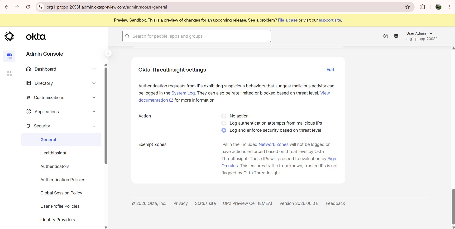 ThreatInsight 已激活