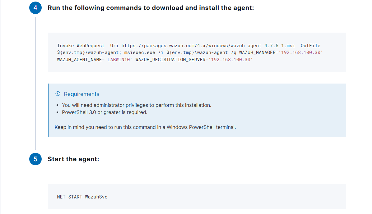 Wazuh 代理注册 — PowerShell 命令