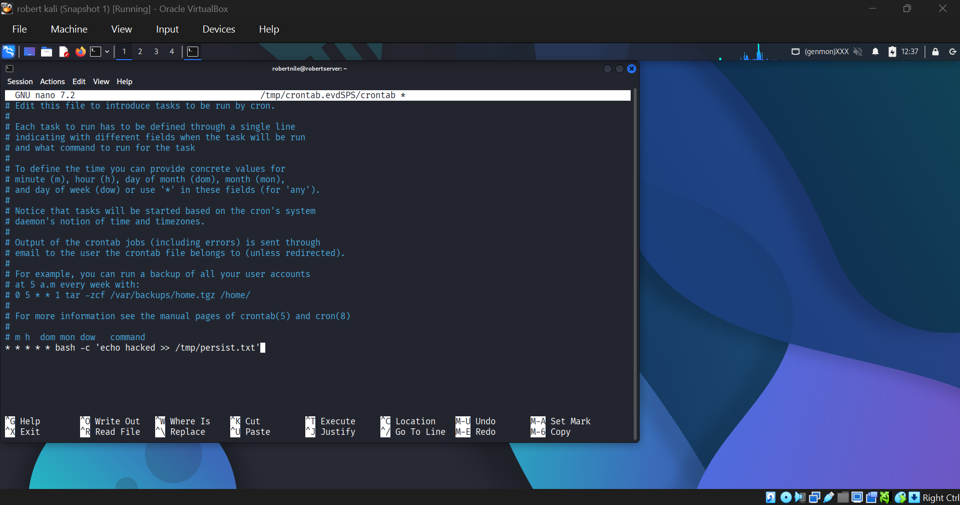 Created a simple cron task