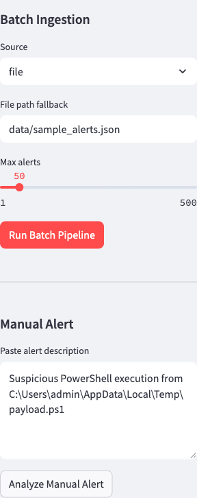 Sidebar controls