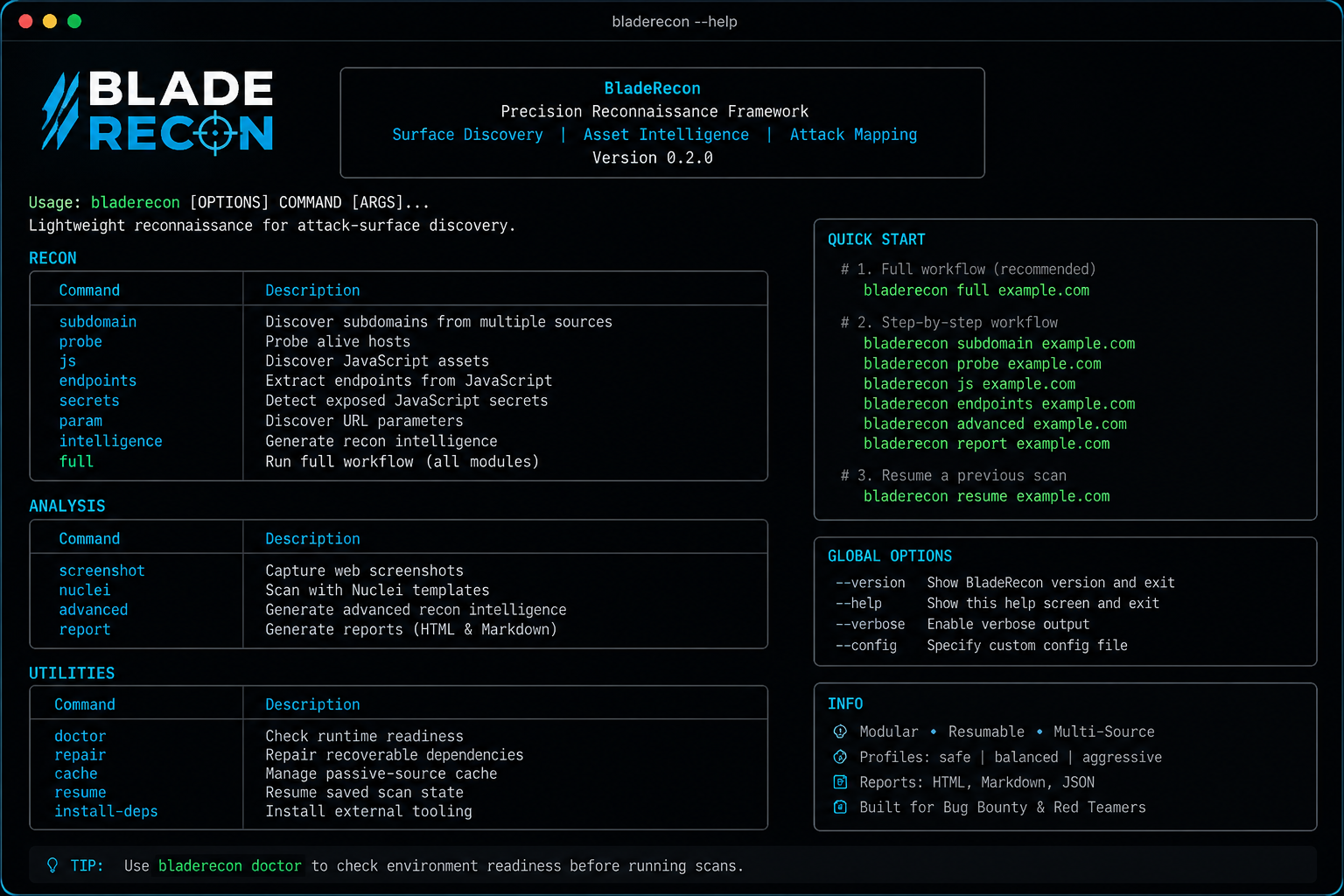 BladeRecon CLI 预览