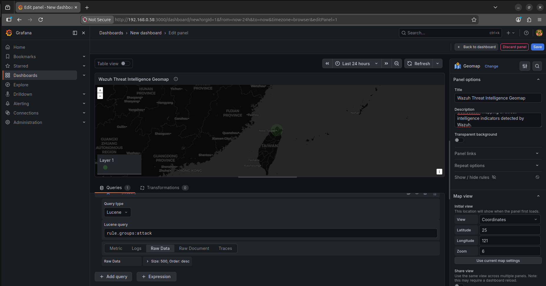 Grafana 威胁情报地理图