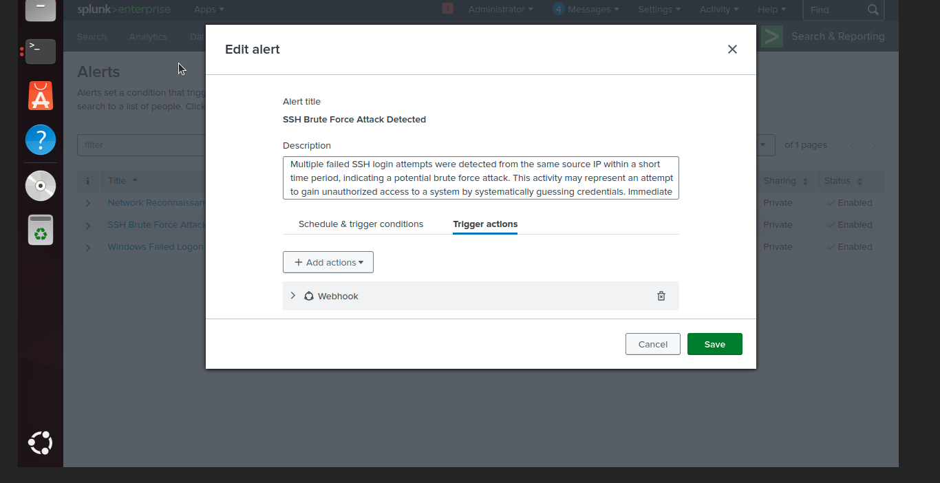 Splunk Webhook