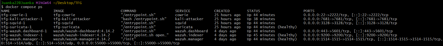 Estado de Docker Compose