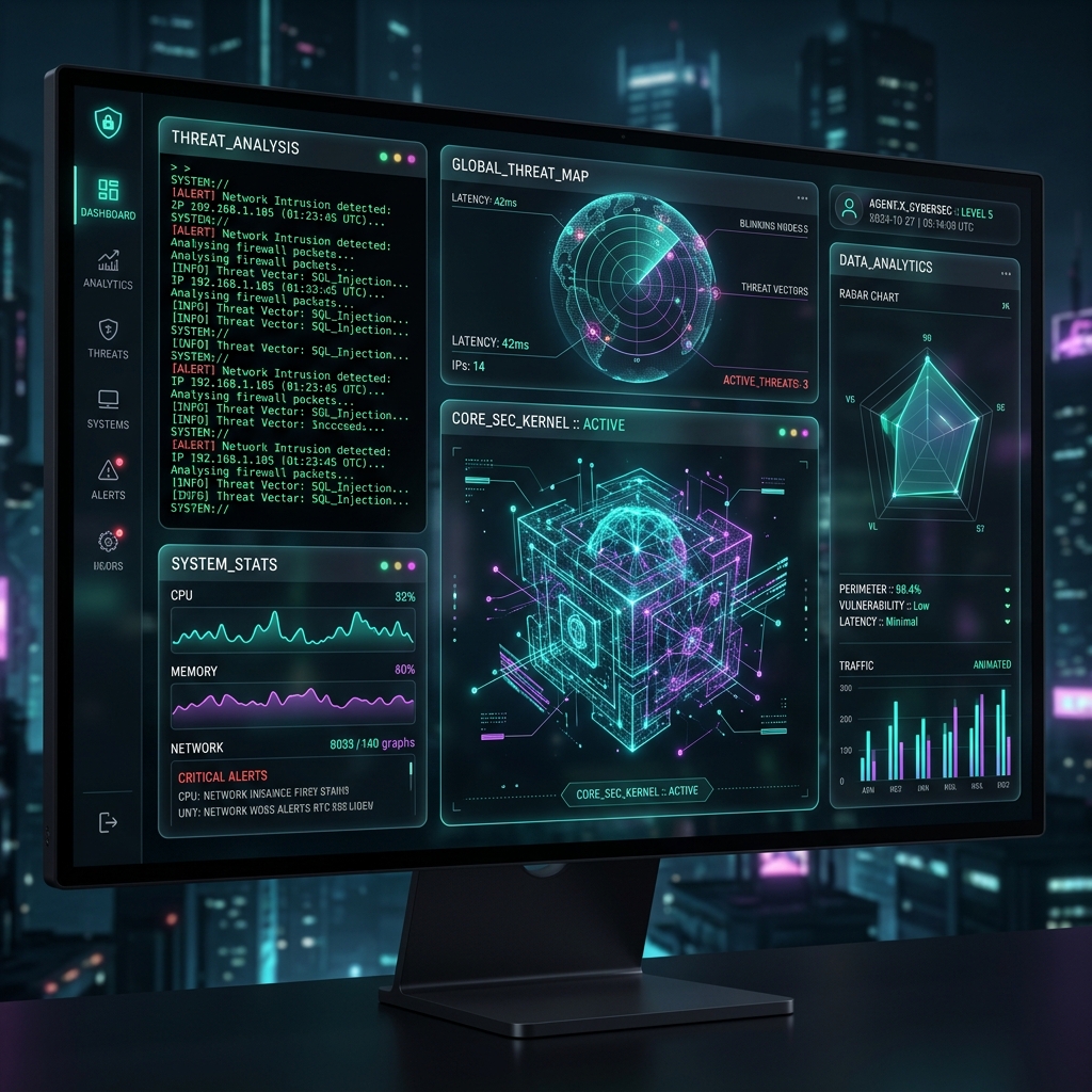 Aegis Cybersecurity Dashboard Mockup
