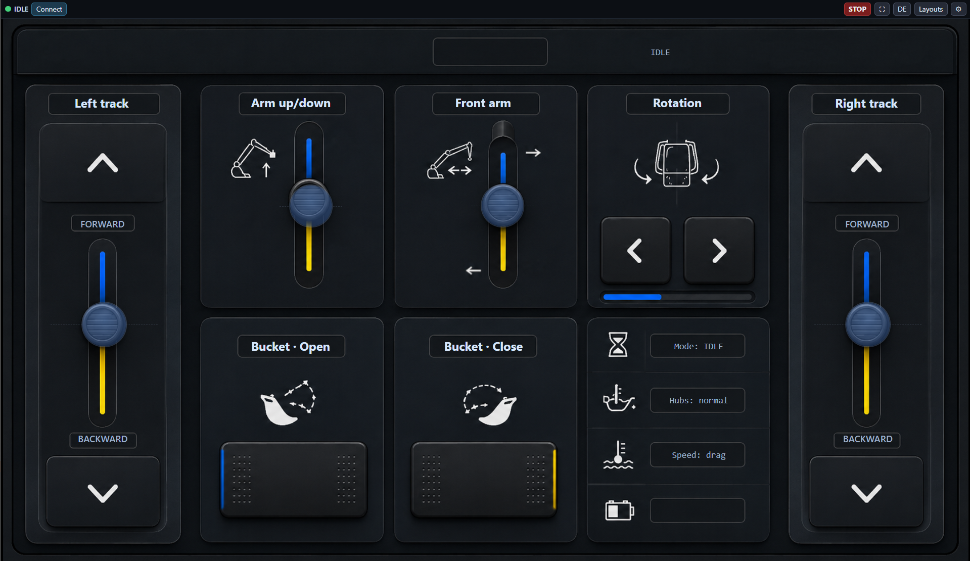 moldqueen excavator dashboard