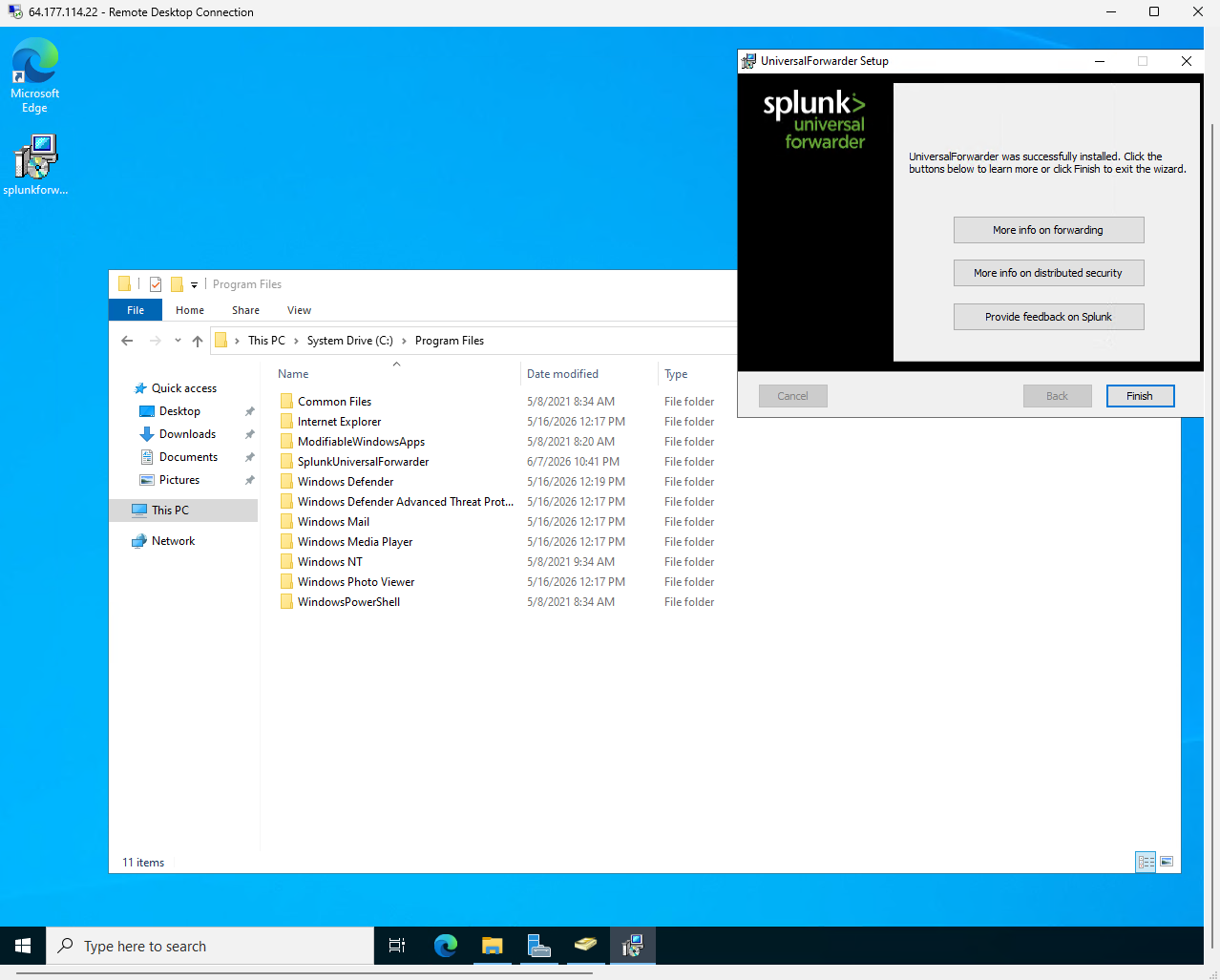 在域控上安装 Universal Forwarder
