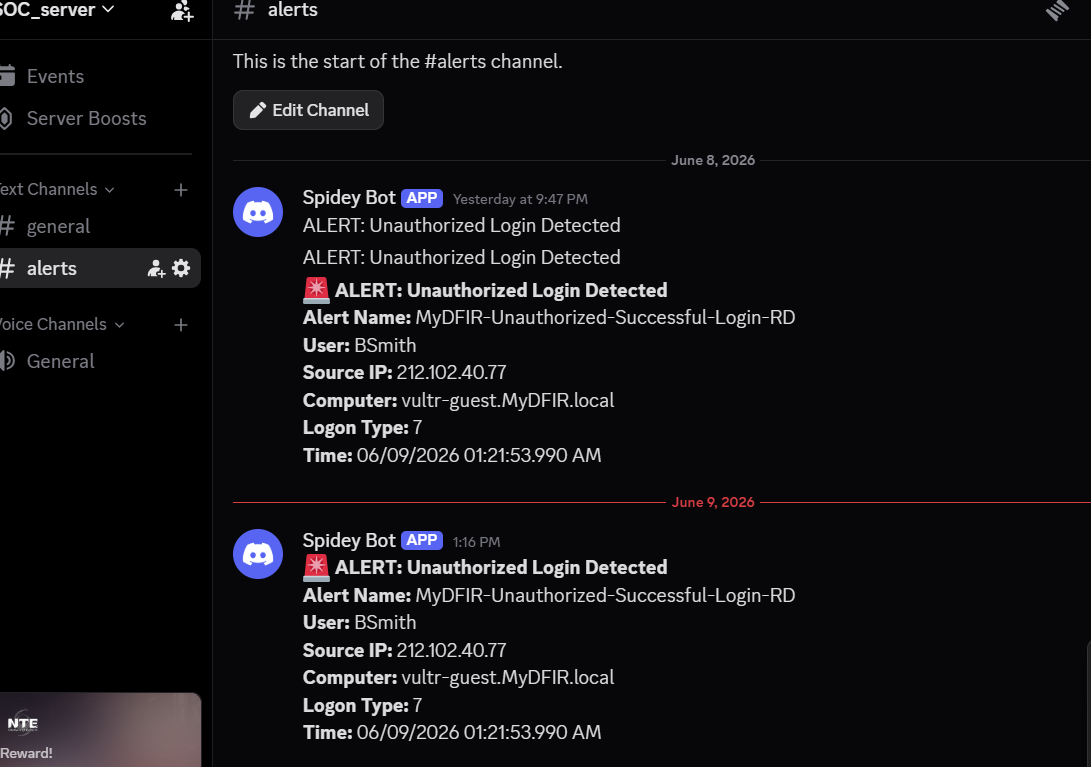 AD 禁用后回传到 Discord 的确认消息