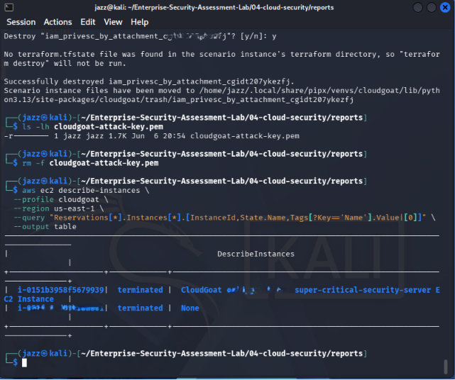 CloudGoat EC2 Cleanup Verified