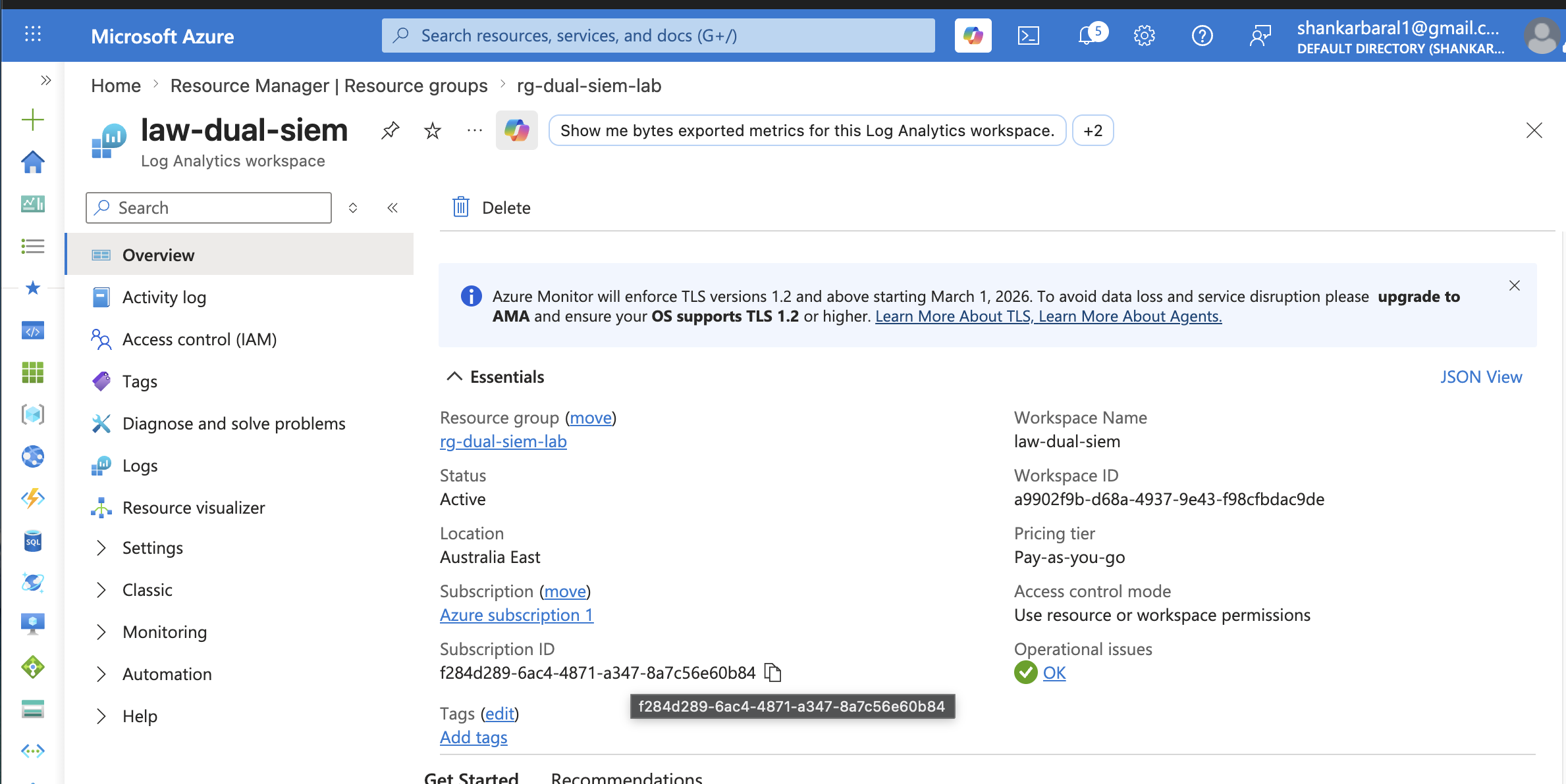 Log Analytics Workspace