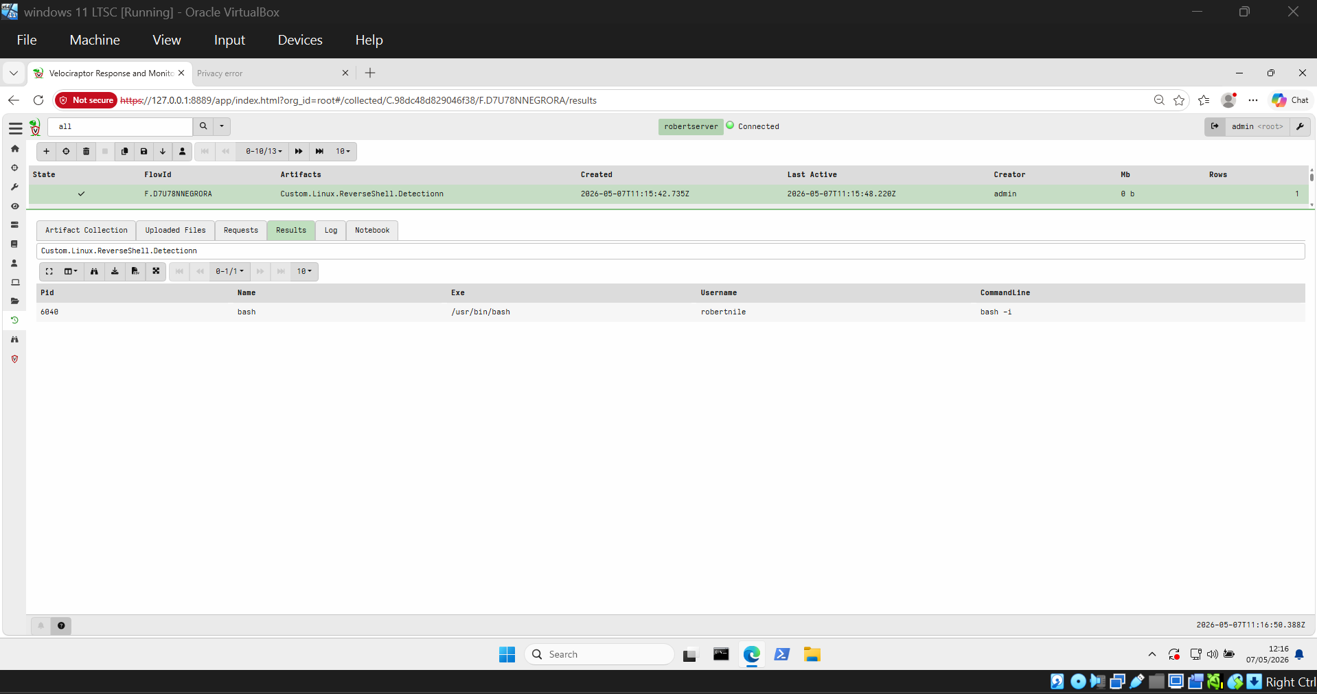 Custom query for active reverse shell