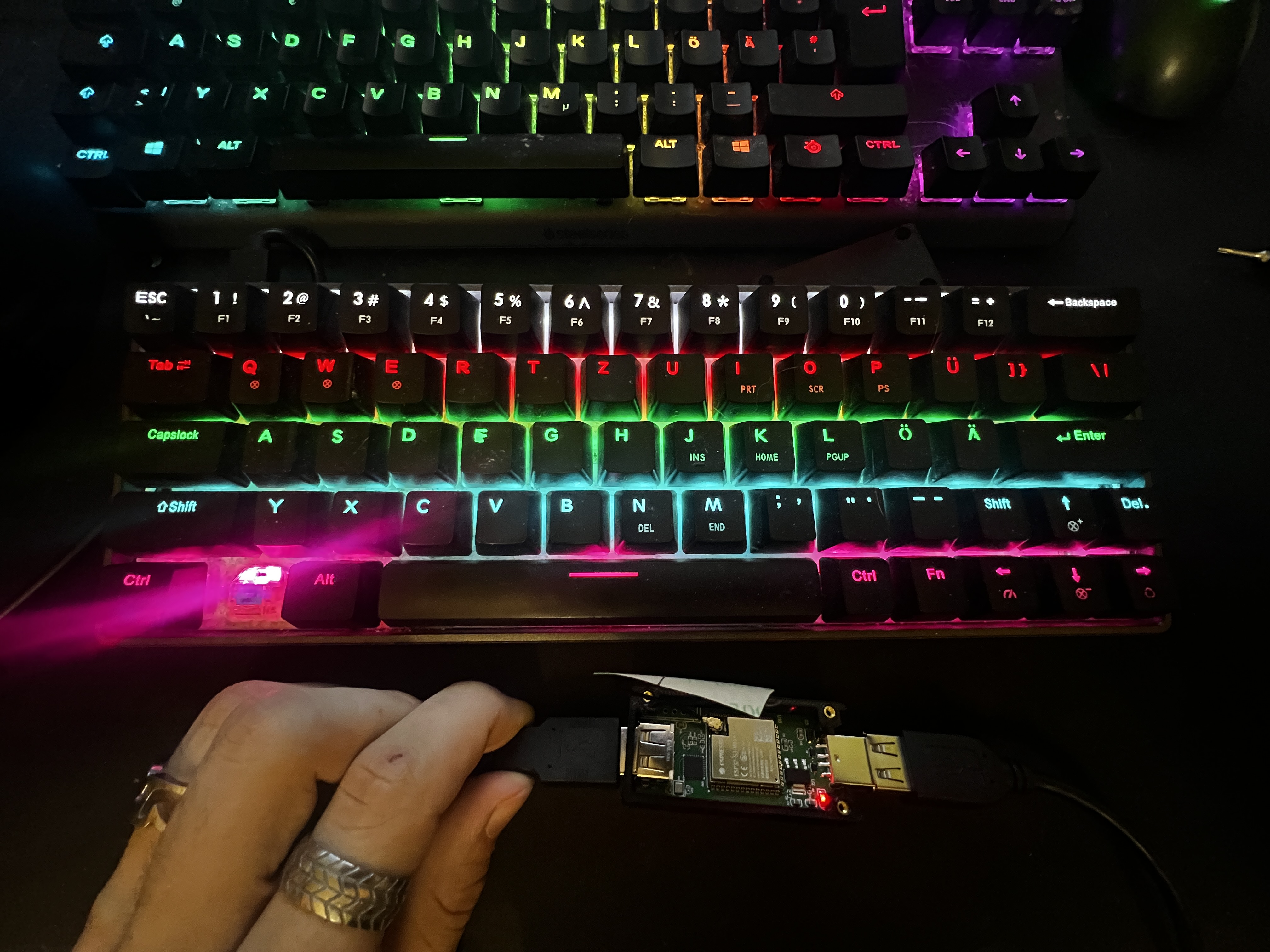 GhostKey inline between a keyboard and the PC