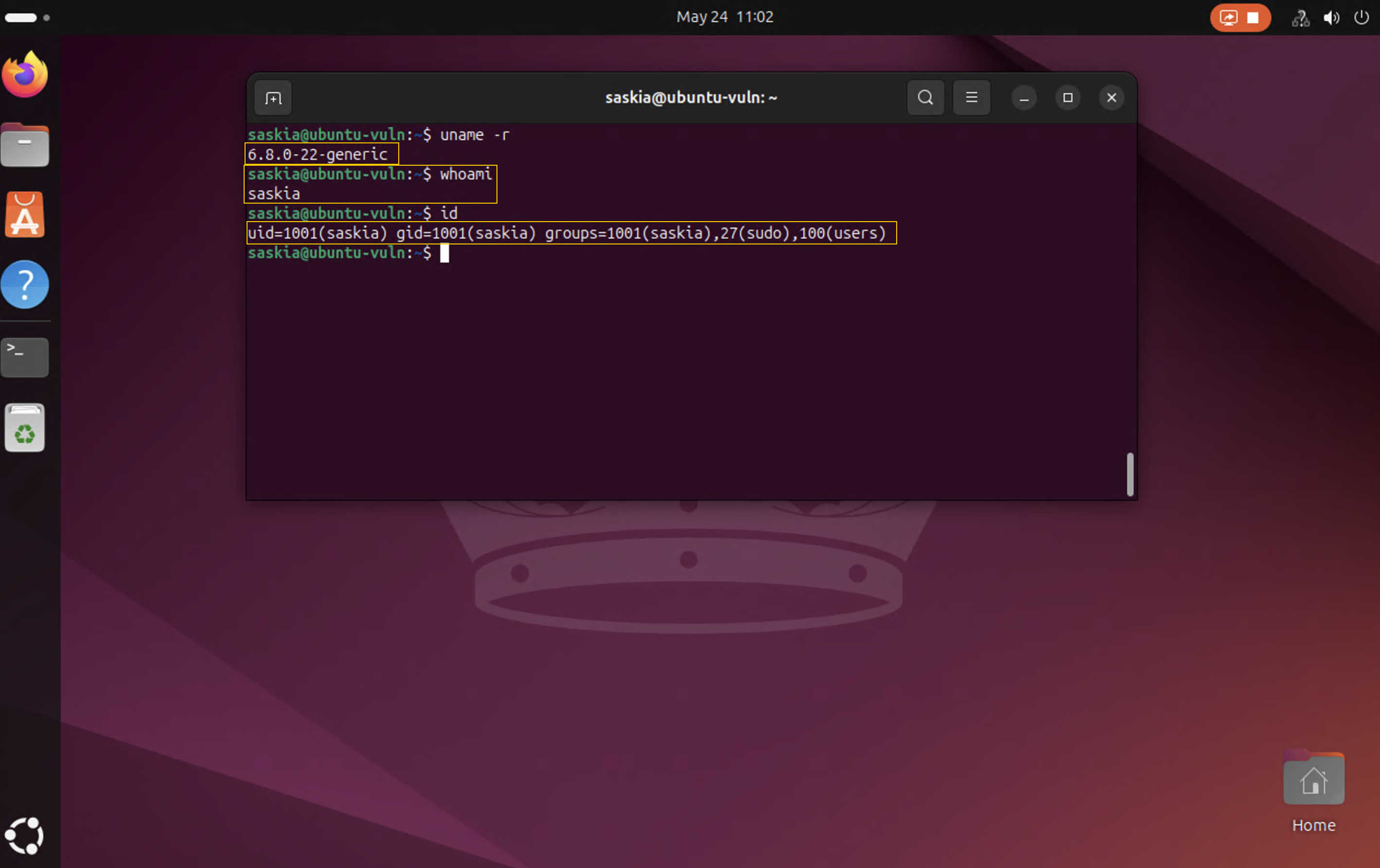 Kernel and user verification