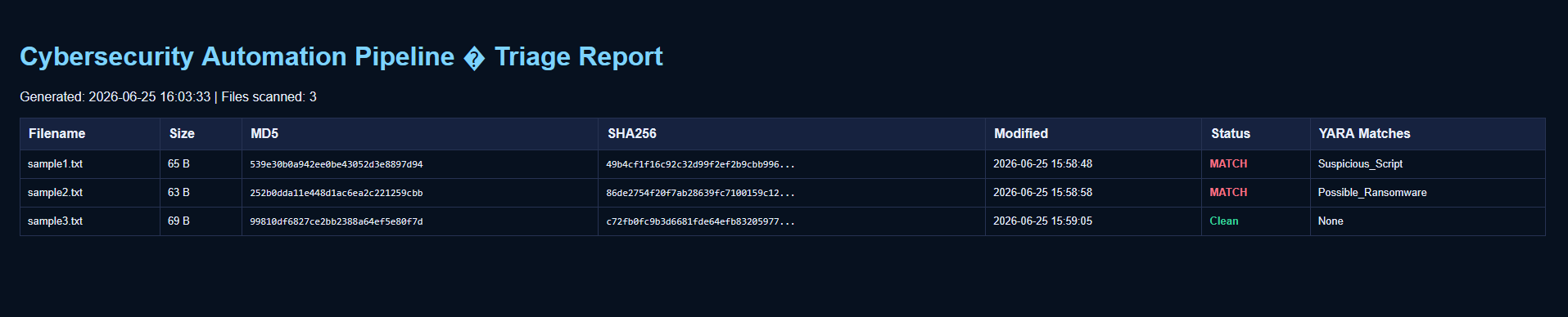 HTML Report