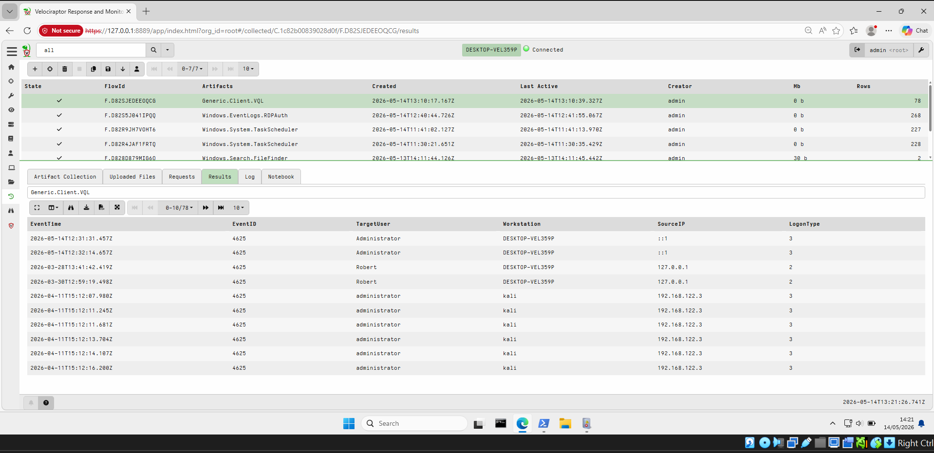 Brute force detected from Kali and others