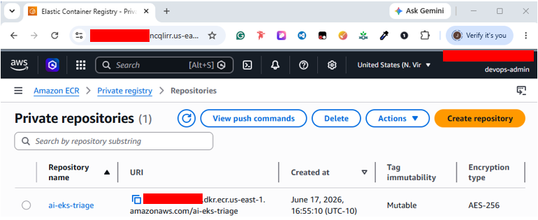 图 4. Amazon ECR 镜像仓库