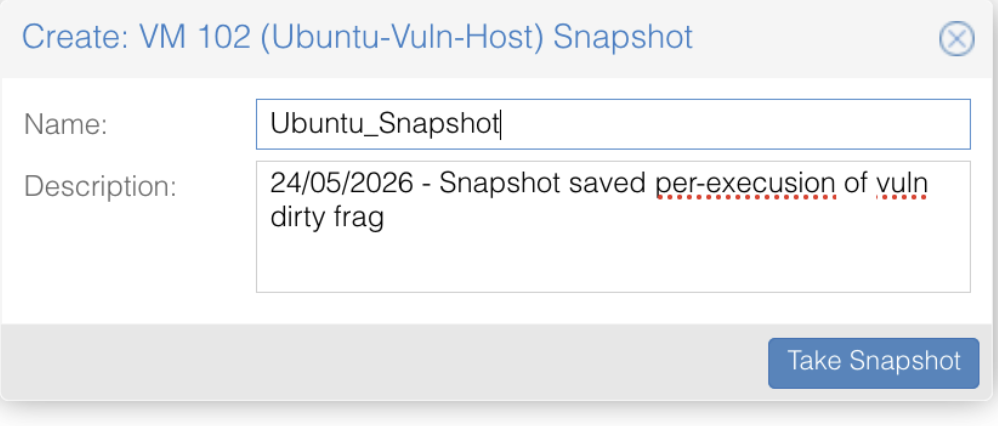 Ubuntu-Vuln-Host snapshot