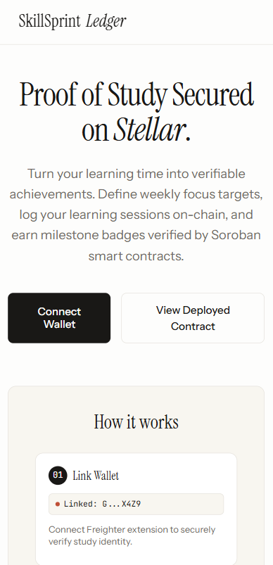 SkillSprint Mobile UI