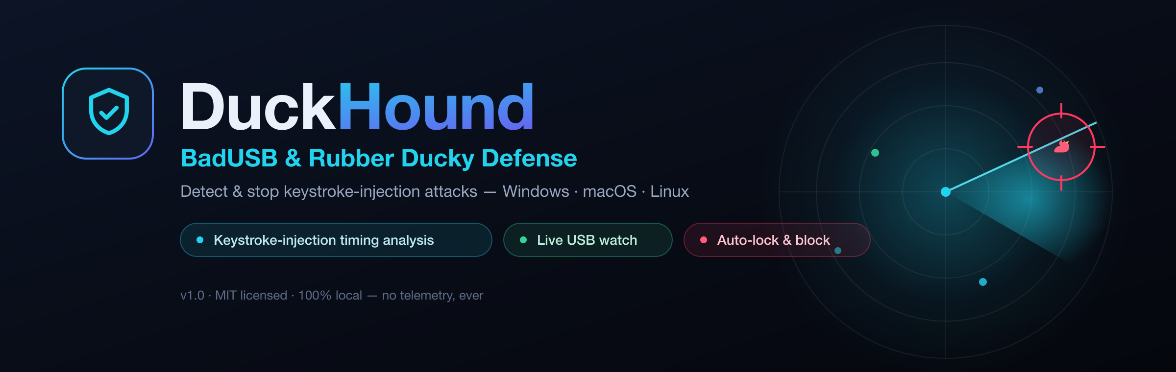 DuckHound — BadUSB & Rubber Ducky Defense
