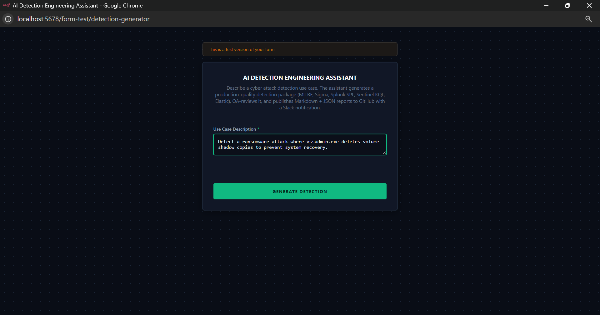 Analyst Detection Request Form