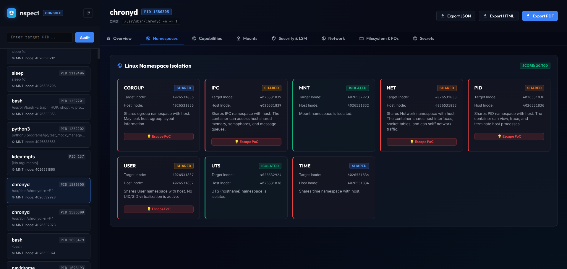 Nspect Web Console