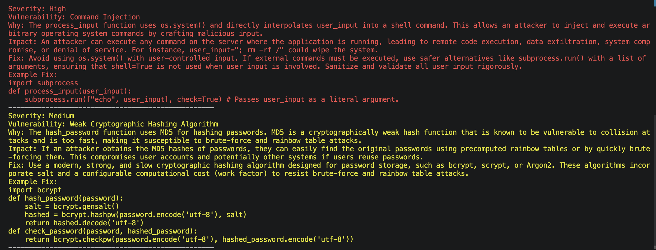 Scanner Output