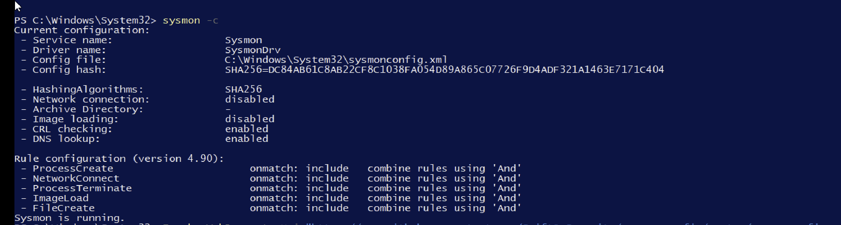 Sysmon 网络连接日志记录已禁用