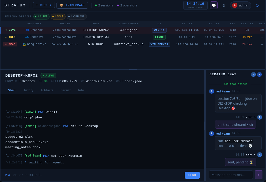 Stratum C2 WebGUI