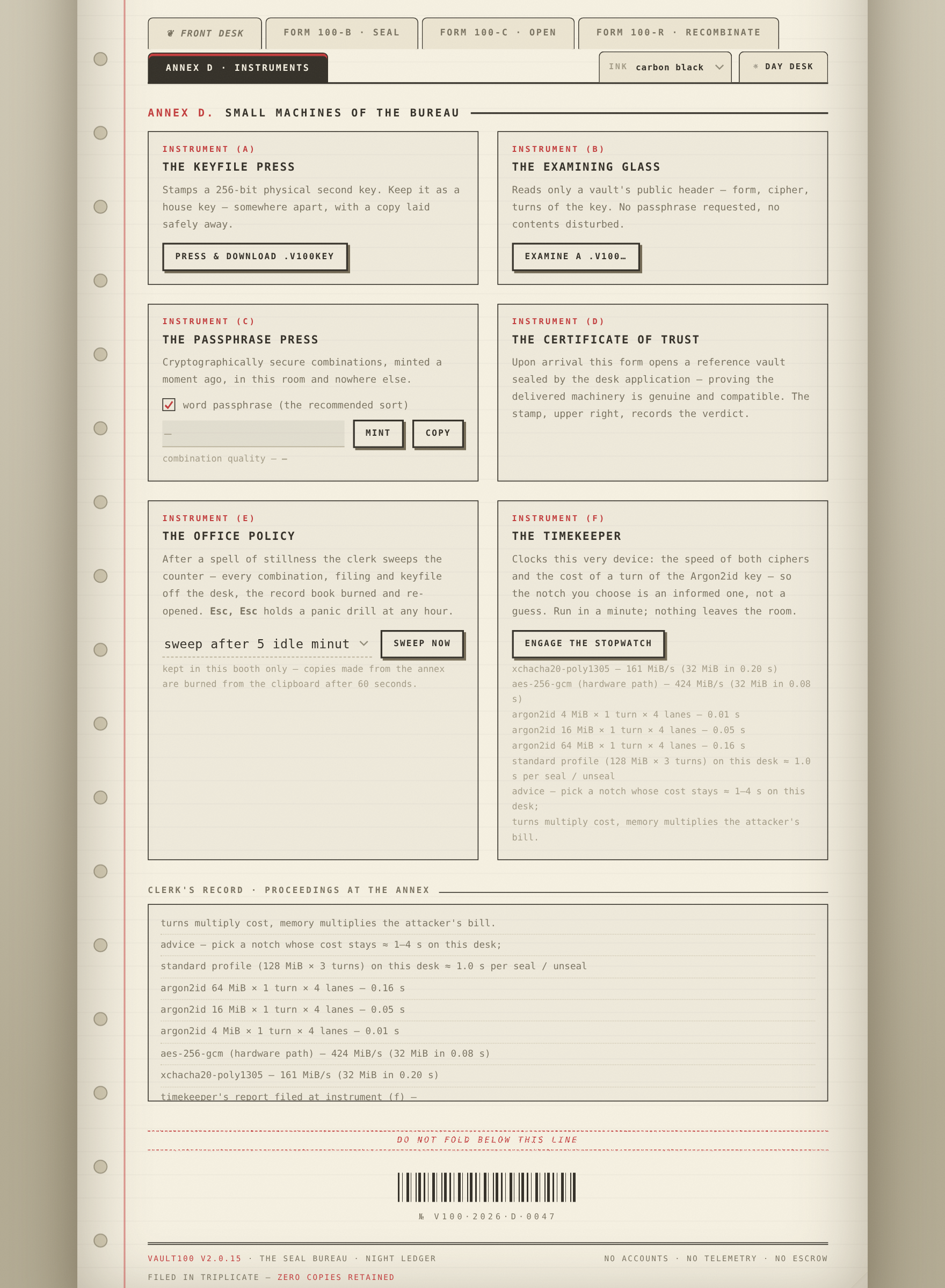 Annex D instruments — the timekeeper