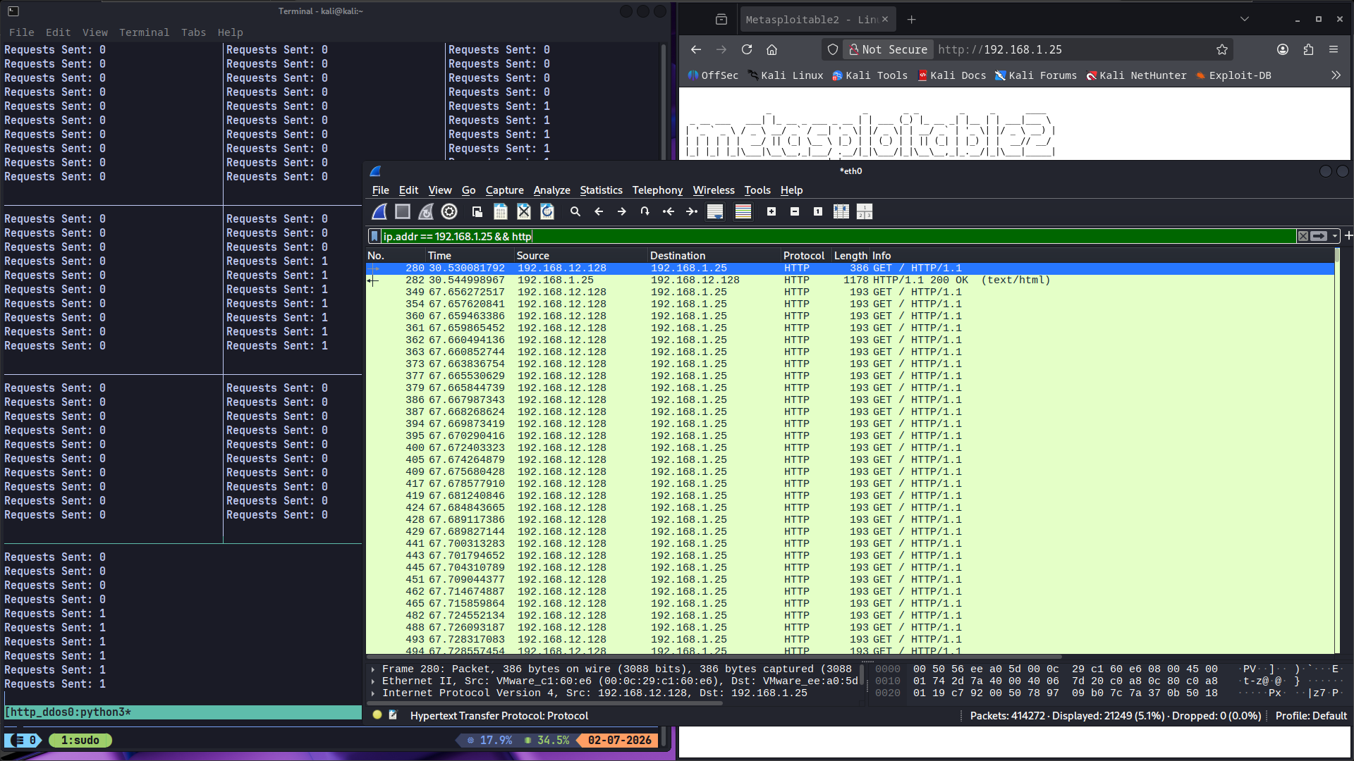 HTTP Flood Simulated DDoS