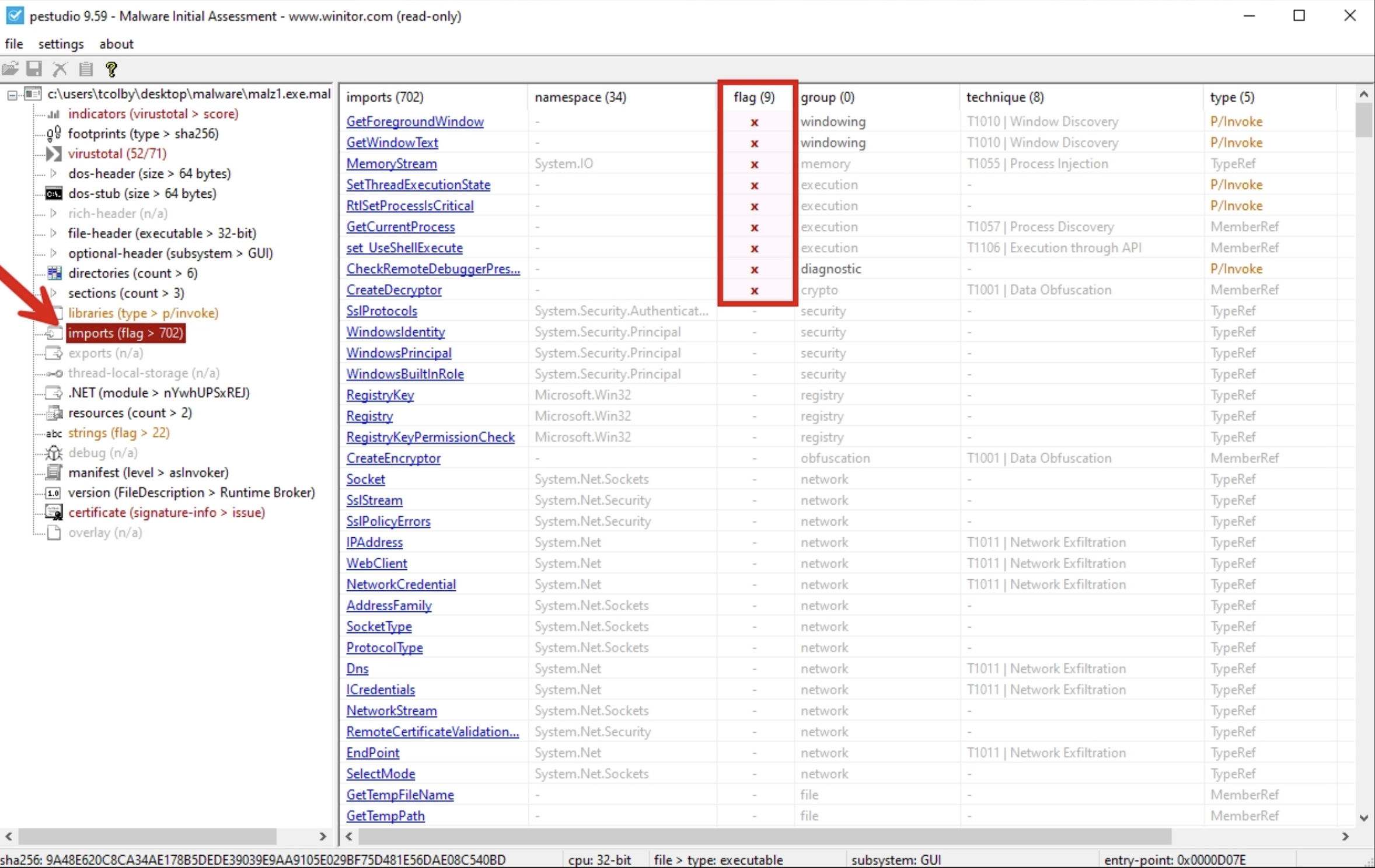 PEStudio Imports