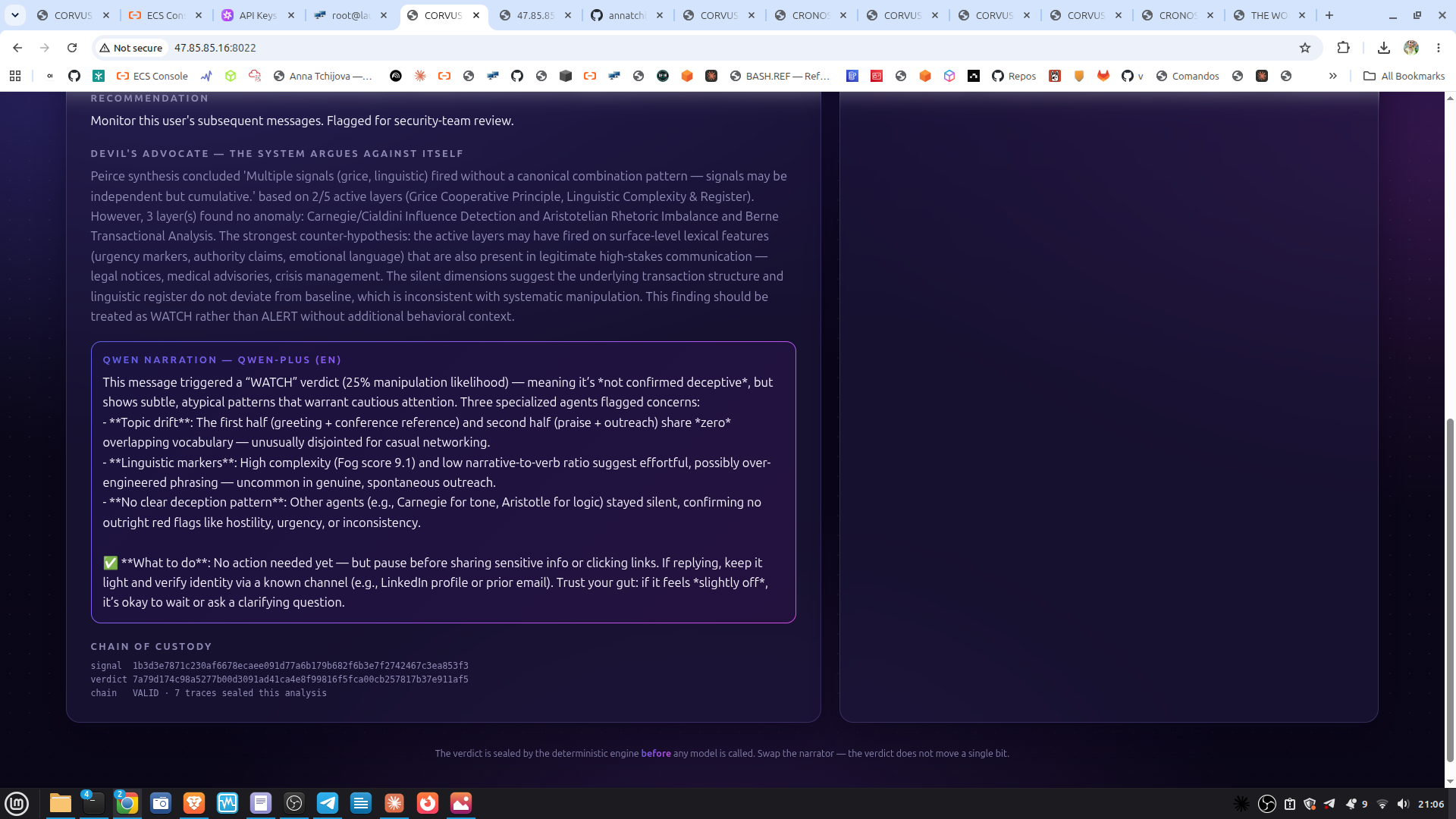 CORVUS × CRONOS live console on Alibaba Cloud ECS