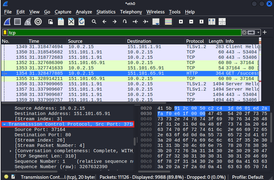 TCP details