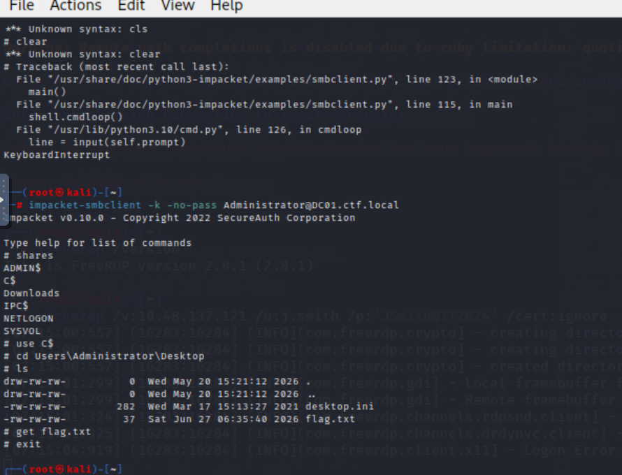 作为 Administrator 的 SMBClient