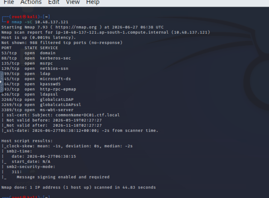 Nmap 扫描显示开放端口