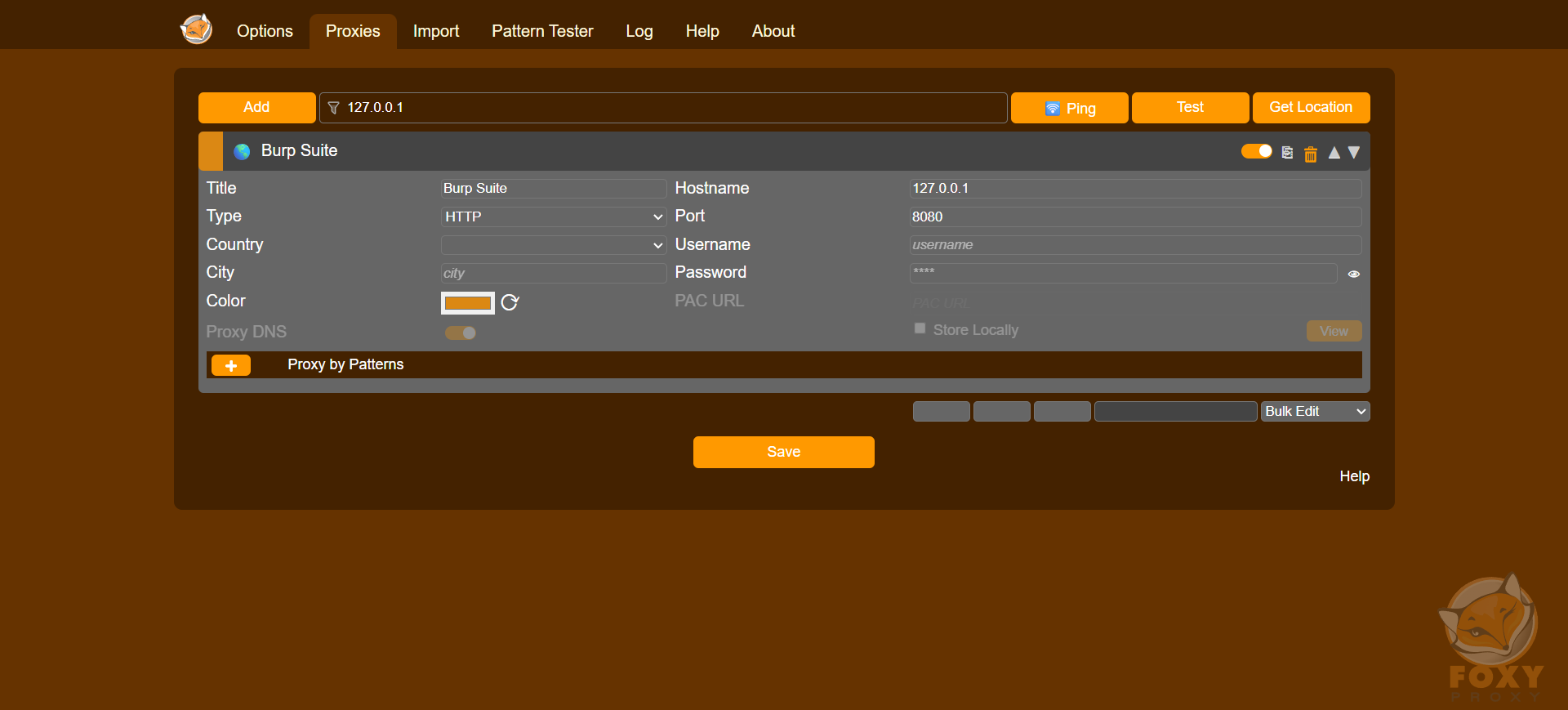 FoxyProxy config