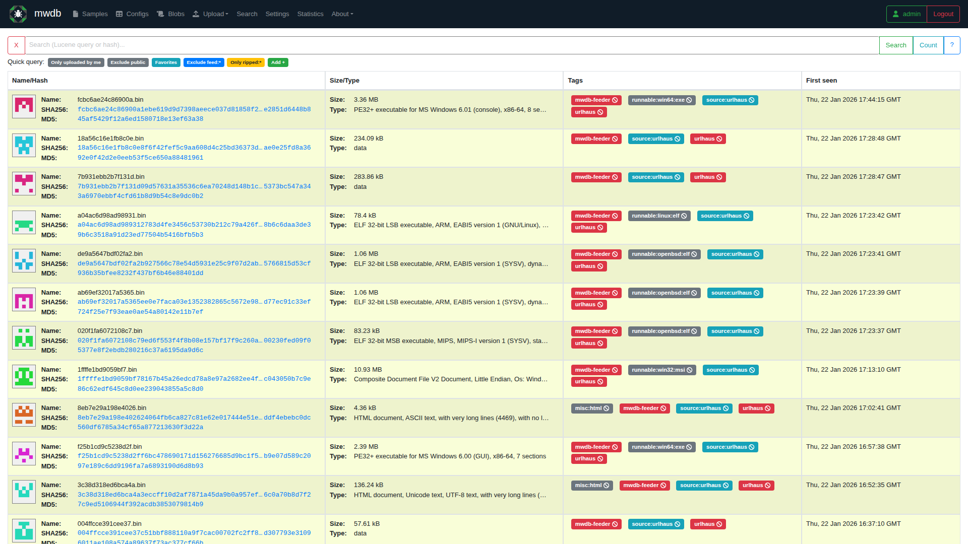 MWDB Web 界面