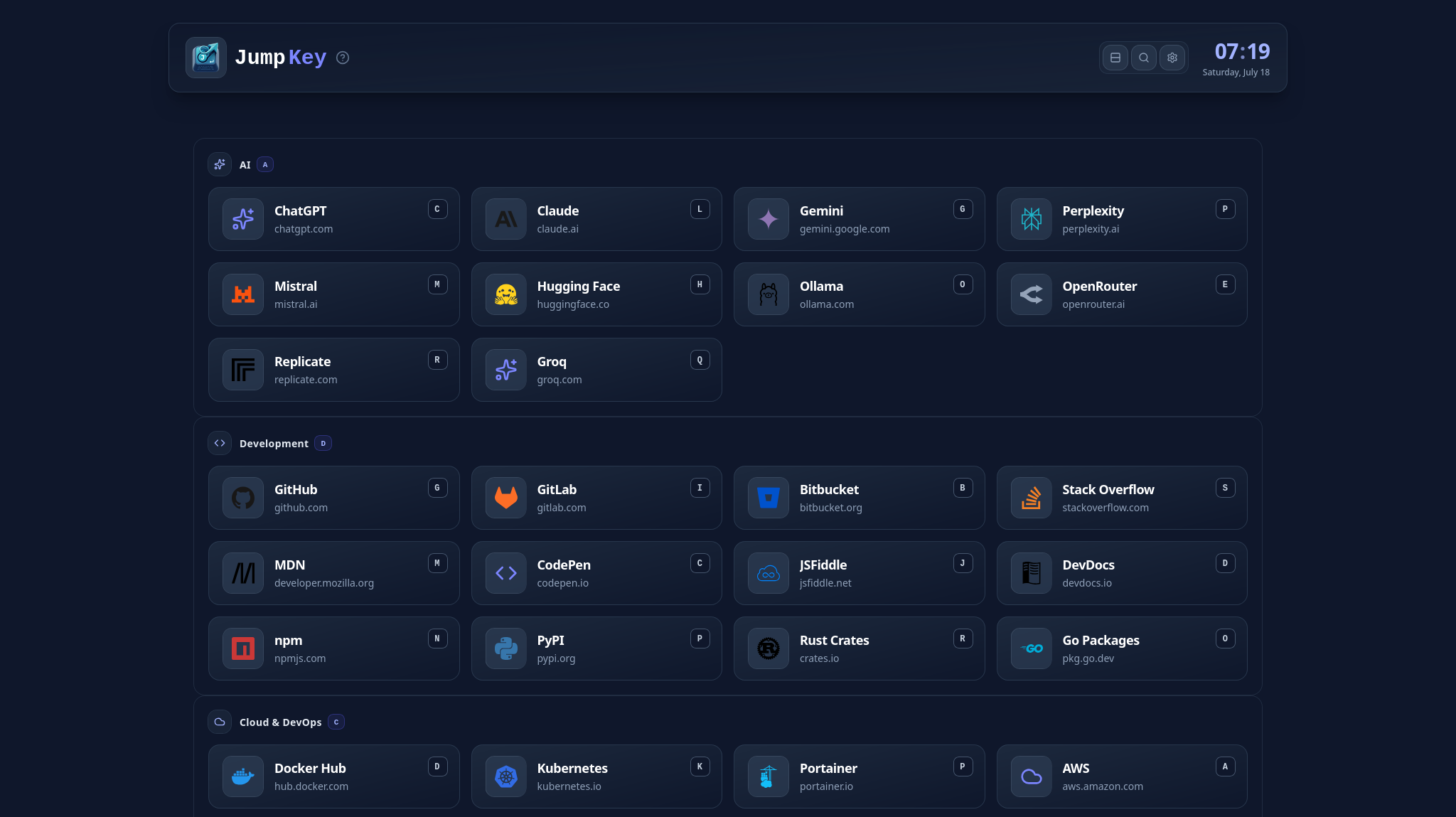Grid dashboard