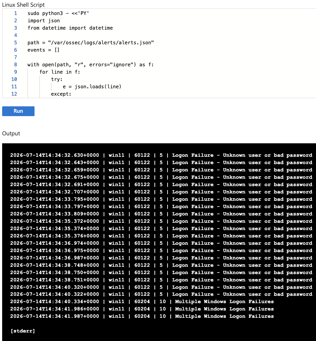 Incident timeline and Wazuh rule correlation