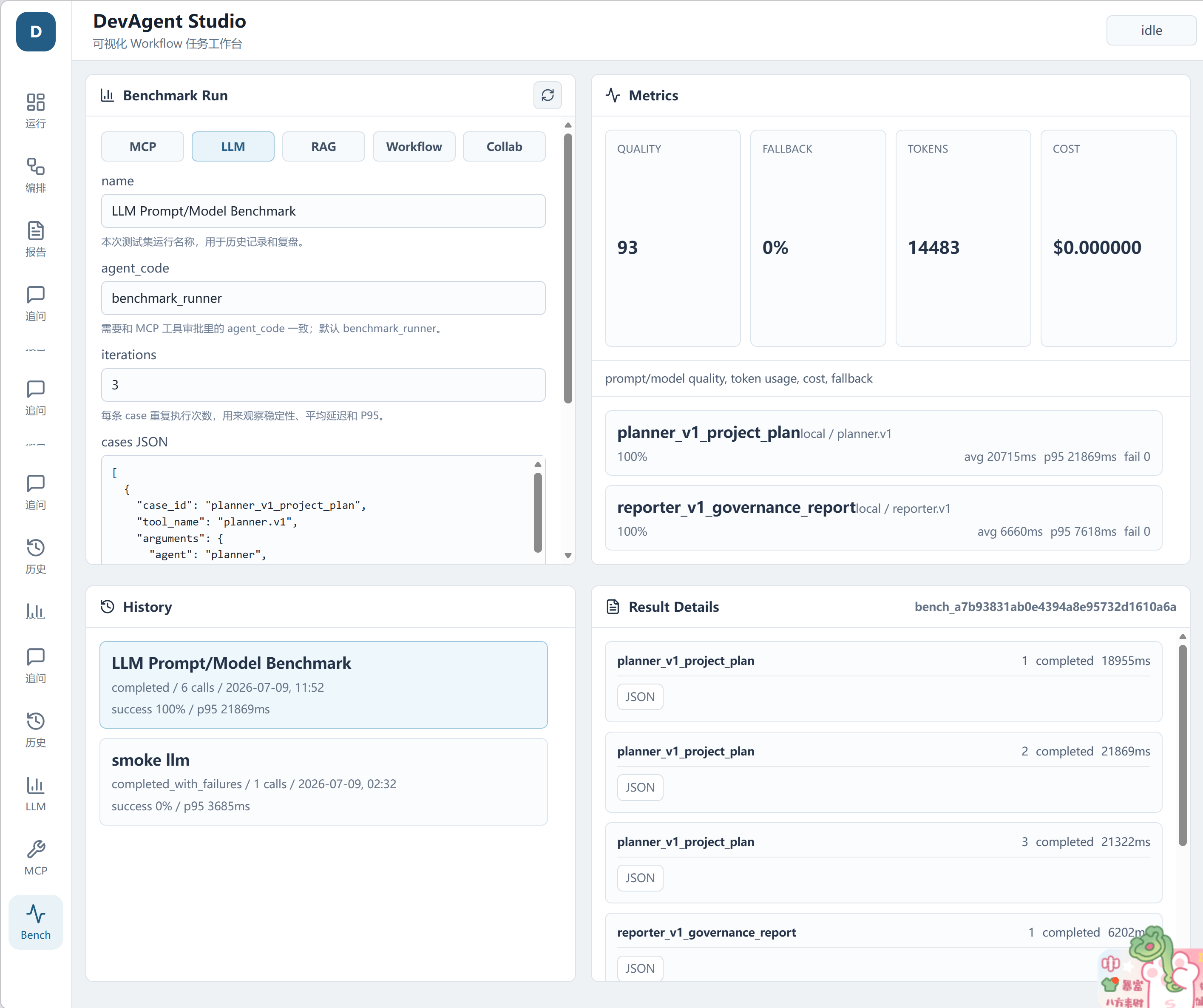 Benchmark Dashboard