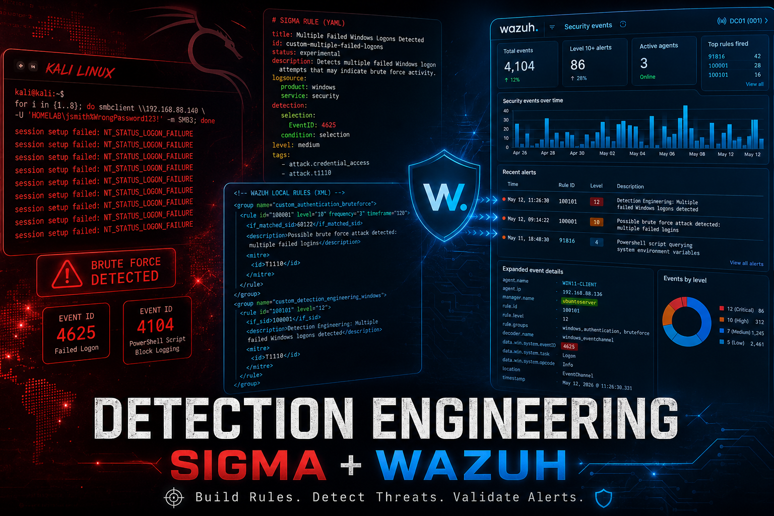 Detection Engineering Sigma Wazuh Lab