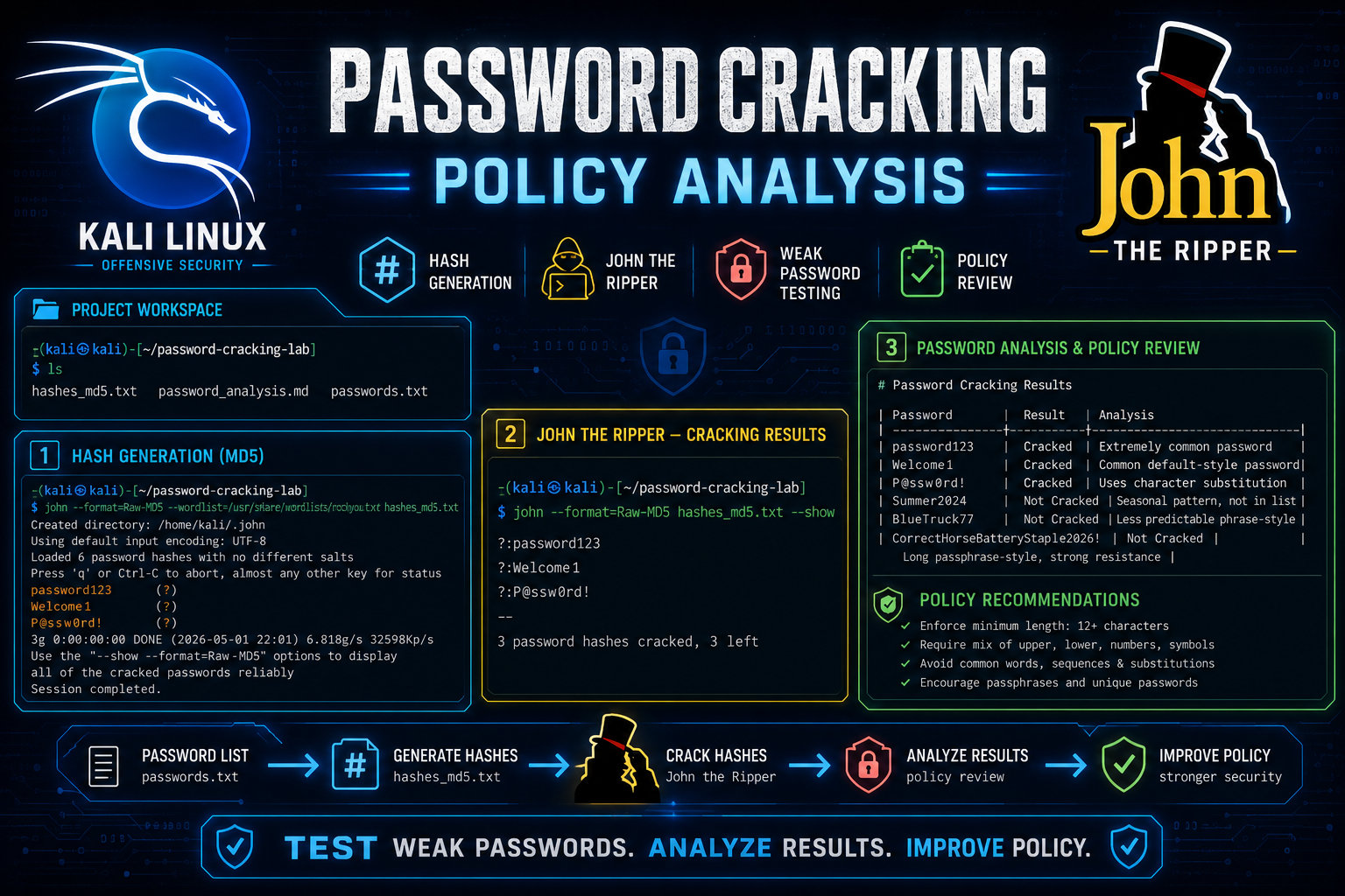 Password Cracking Policy Analysis Lab