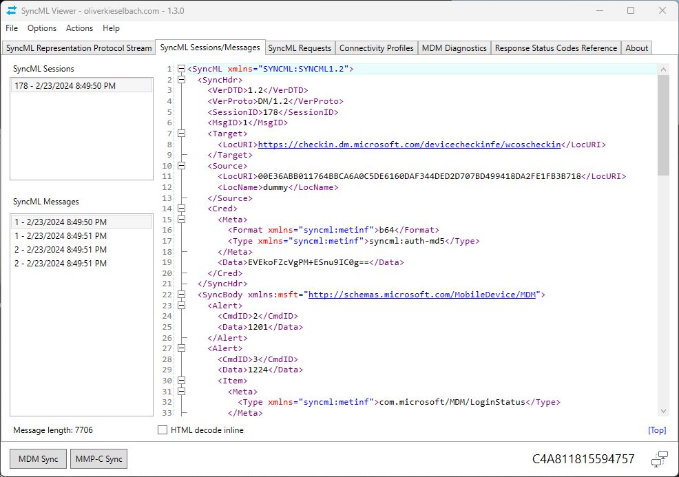 SyncML Viewer 应用程序