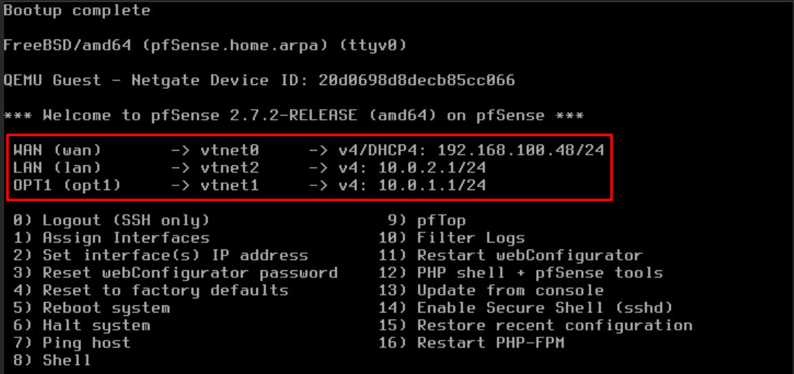 pfSense Interfaces