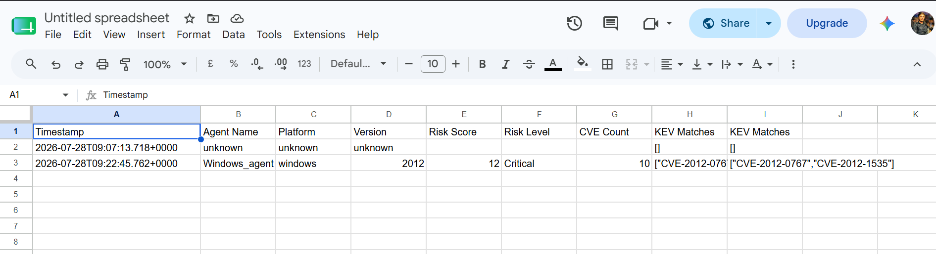 Google Sheets Auto Log