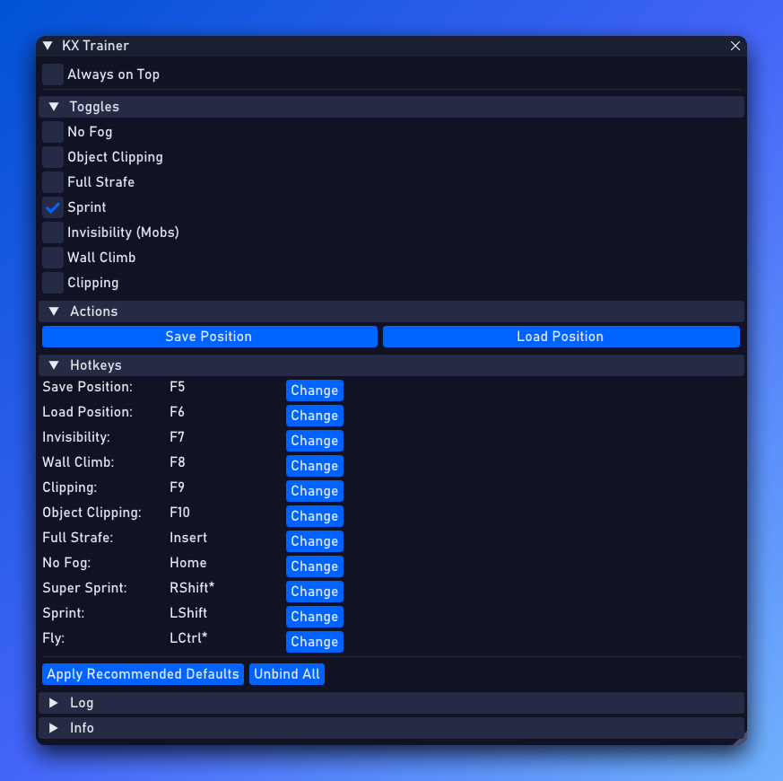 KX Trainer Free GUI
