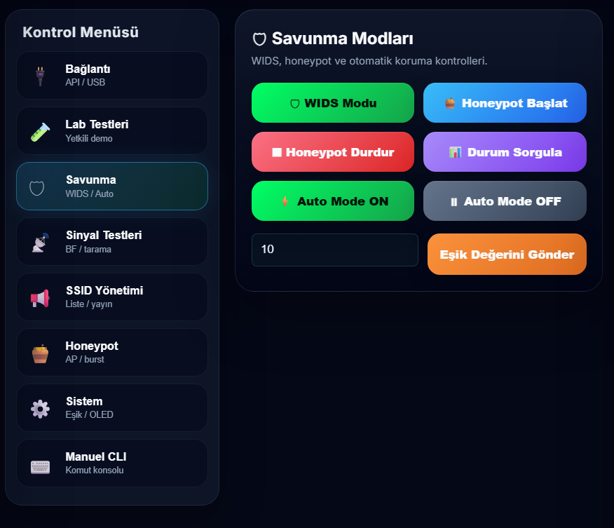 Web panel defense modes