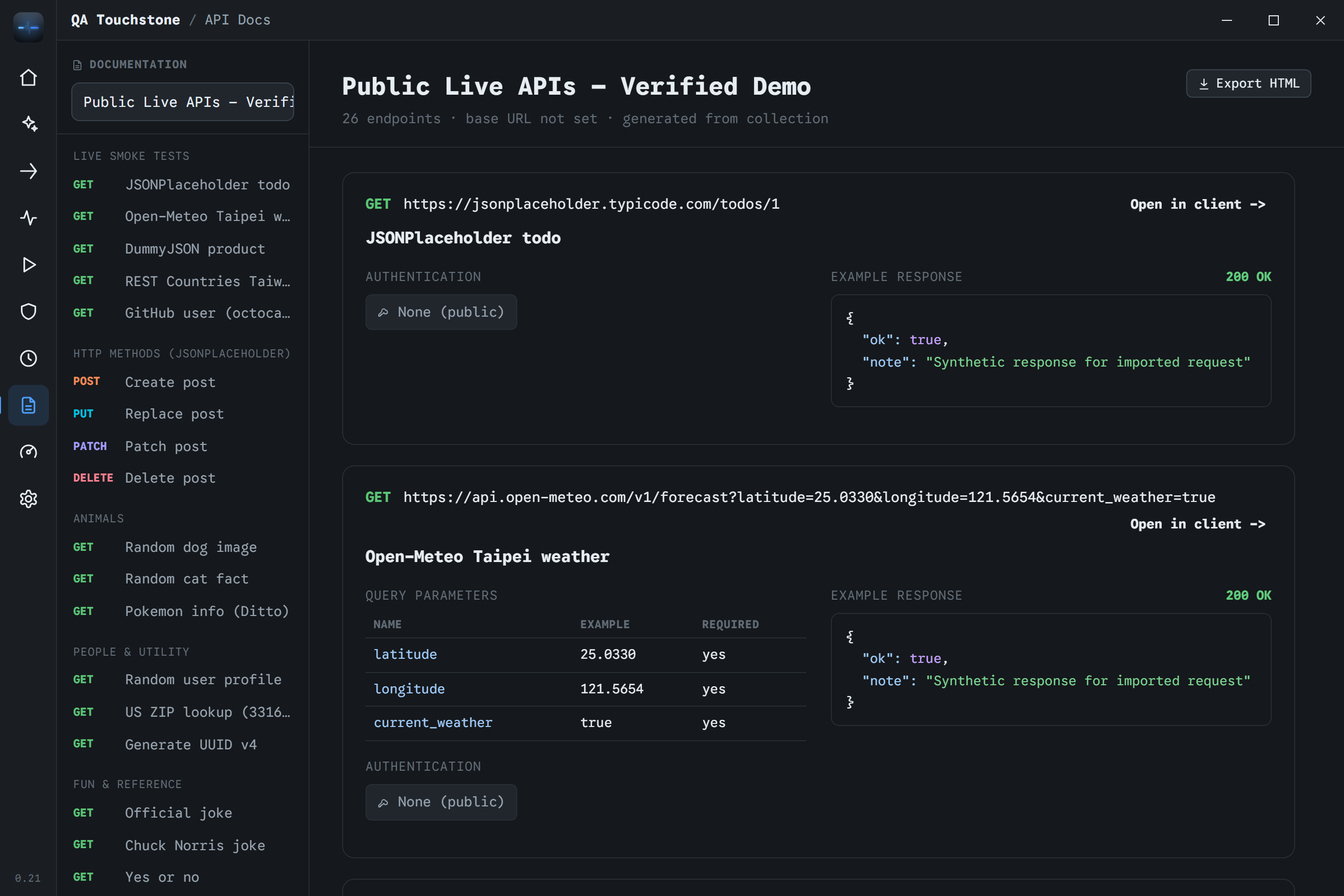 Generated API docs